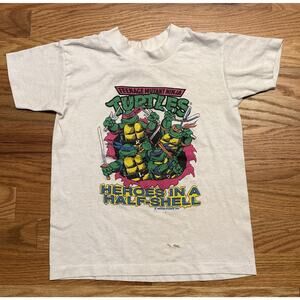 Vintage 90s 1990 TMNT Teenage Mutant Ninja Turtles Mirage Studios T Shirt Kids M